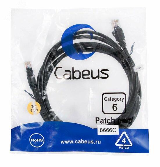 Фото №2 Патч-корд PC-UTP-RJ45-Cat.6-3m-BK U/UTP, категория 6, 2xRJ45/8p8c, неэкранированный, черный, PVC, 3м (PC-UTP-RJ45-Cat.6-3m-BK)