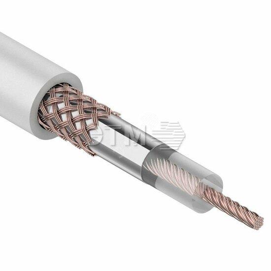 Фото №2 Кабель коаксиальный RG-58 A/U, 50 Ом, Cu/Al/Cu 64%, бухта 100 м, белый (etm01-2001)