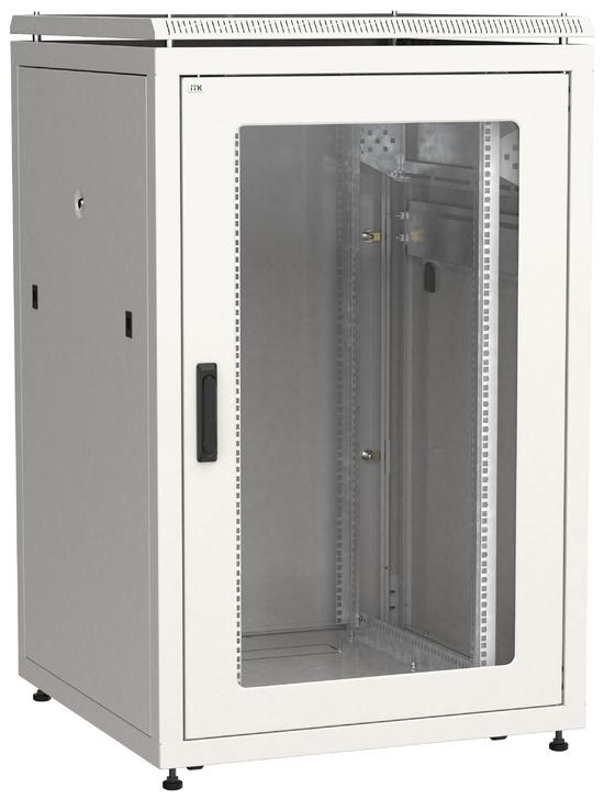 Фото №2 Шкаф сетевой 19' LINEA N 24U 800х800мм стеклянная передняя дверь задняя металлическая серый (LN35-24U88-GM)