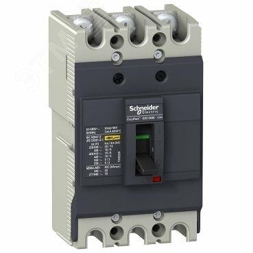 Фото №6 Выключатель автоматический трехполюсный EZC100 18 KA/380В 3T 32 A (EZC100N3032)