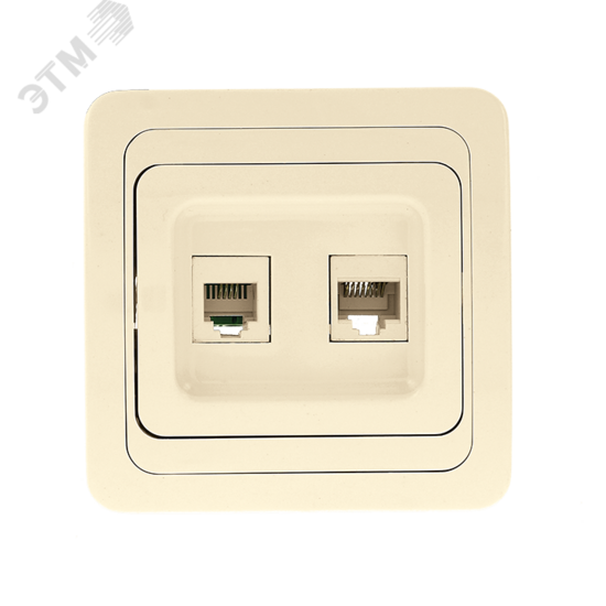 Фото №2 Лондон Розетка RJ45+Phone бежевая (EEK00-135-20)