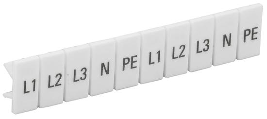 Фото №2 Маркеры для КПИ-2,5мм2 с символами ''L1, L2, L3, N, PE'' IEK (YZN11M-002-K00-A)