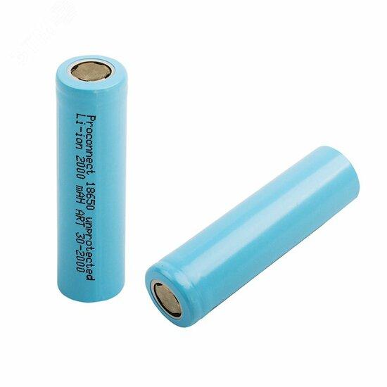 Фото №2 Аккумулятор 18650 unprotected Li-ion 2000 mAH PROconnect (etm30-2000-01)