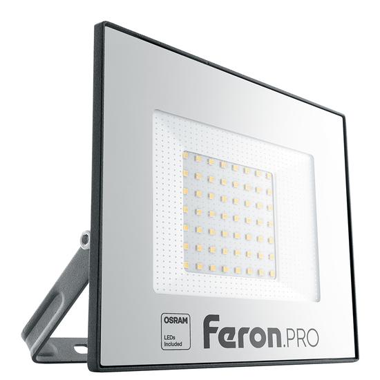 Фото №2 Прожектор светодиодный ДО-50w 6400К 5000Лм IP65 черный Feron.PRO (LL-1000)