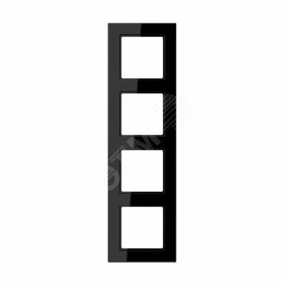 Фото №2 Рамка 4-я для горизонтальной/вертикальной установки  Серия- A550  Материал- термопласт. Цвет- черный (A5584BFSW)