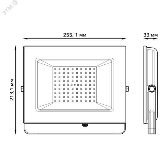 Фото №6 Прожектор светодиодный ДО-100 Вт 9450 Лм 3000К IP65 175-265 В черный LED Elementary Gauss (613527100)