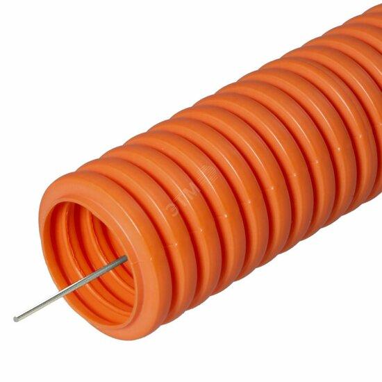 Фото №2 Труба гофрированная ПНД легкая безгалогенная (HF) оранжевая с/з д16 (100м/5500м уп/пал) (021661)