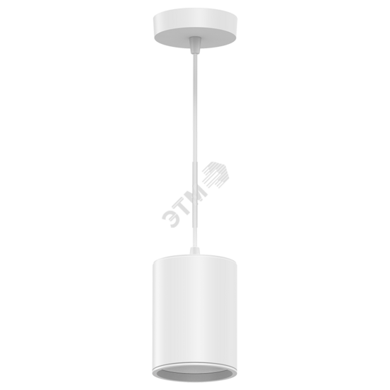 Фото №2 Светильник светодиодный ДПО 12 Вт 650 Лм 4100К цилинндр на подвесе 170-240 В 79х100 мм IP20 белый LED Overhead Gauss (HD044)