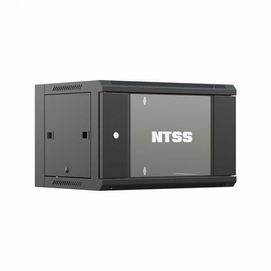 Фото №2 Шкаф настенный телекоммуникационный NTSS W 12U 600х600х635мм, 2 профиля 19, дверь стеклянная, боковые стенки съемные, задняя стенка, разобранный, черный RAL 9005 (NTSS-W12U6060GS-BL)