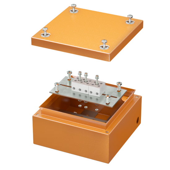 Фото №2 Коробка стальная FS с гладкими стенками и клеммниками  IP66 150х150х80мм 5р  450V 10A  6мм.кв. (FSB30506)
