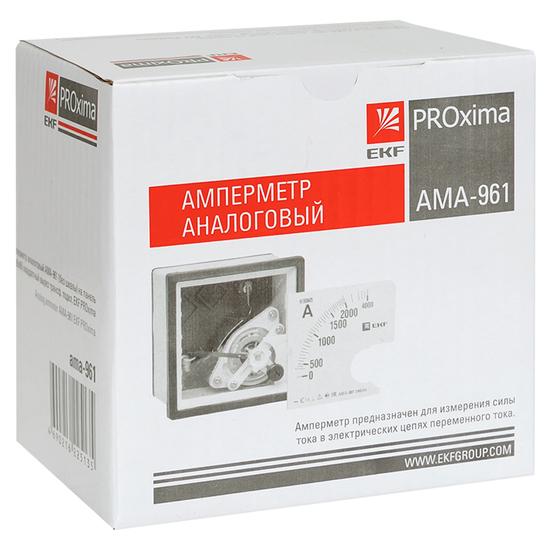 Фото №3 Амперметр AM-A961 (без шкалы) аналоговый на панель (96х96) квадратный вырез трансформаторное подключение PROxima (ama-961)