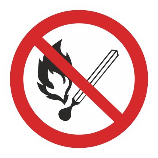 Фото №2 Наклейка Запрещается пользоваться открытым огнем и курить Р02 (200х200мм) PROxima (an-3-08)