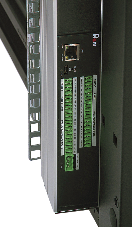 Фото №6 Блок розеток вертикальный, мониторинг, измерение, 3 фазы 32А, авт, 18S, 1820 мм, вх IEC 309, шнур 3м (R-MC8-3x32-18S-A-MI-1820-3-3PN)