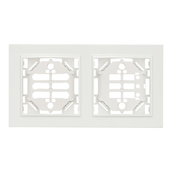 Фото №4 Минск Рамка 2-местная вертикальная белая EKF Basic (ERM-G-312-10)