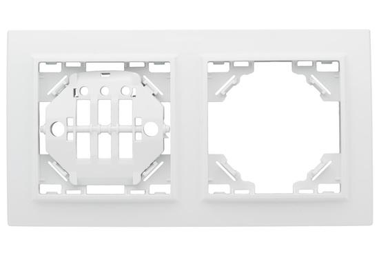 Фото №2 Рамка Минск 2-местная горизонтальная белая Basic (ERM-G-302-10)