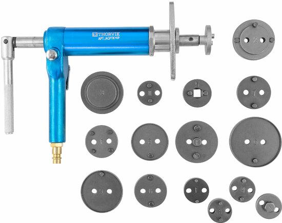 Фото №2 Приспособление с пневматическим приводом для возврата поршней дисковых тормозных механизмов в наборе, 16 предметов (ACPTK16P)