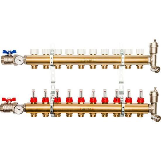 Фото №2 Коллекторная группа латунная 1' на 10 выходов со встроенными расходомерами (SMB 0473 000010)
