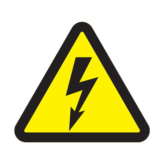Фото №2 Наклейка знак Опасность поражения электротоком    200*200*200 мм (etm56-0006)