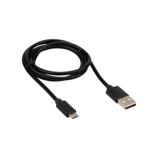 Фото №2 Кабель USB-micro USB, metall, black, 1m (etm18-4241)