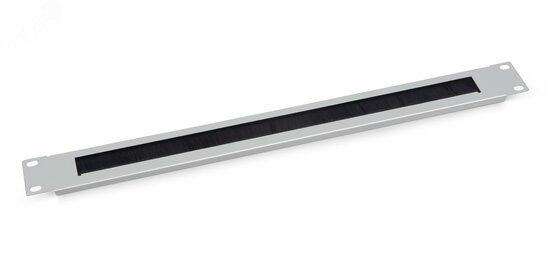 Фото №2 Органайзер кабельный горизонтальный 19' 1U, с щеточным вводом, металлический, цвет серый (RAL7035) (SH-J004A-GY)