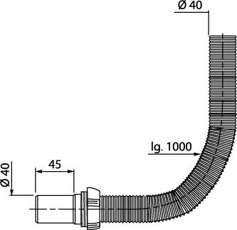Фото №2 Труба гибкая для мойки 1'1/2 х 40 мм L1000 мм c переходником (30718114)