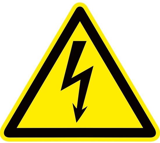 Фото №2 Знак пластик Опасность поражения электрическим током (Молния) W08 (150х150мм) PROxima (pn-1-02)
