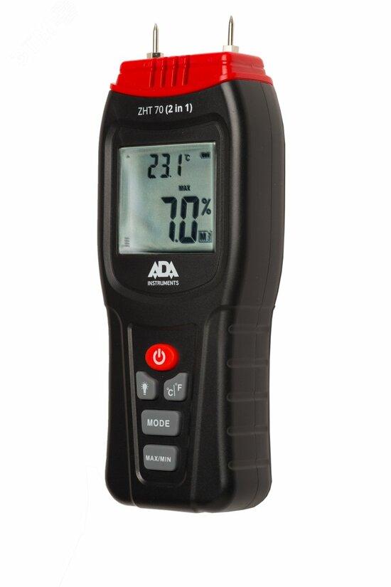Фото №4 Измеритель влажности и температуры контактный ZHT 70 2 in 1 древесина, стройматериалы, температура воздуха (А00518)