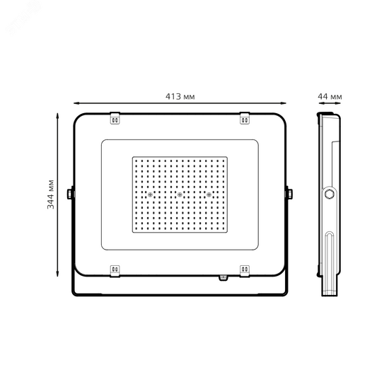 Фото №6 Прожектор светодиодный ДО 200 Вт 16800 Лм 6500К 200-240 В IP65 черный LED Elementary Gauss (691511200)