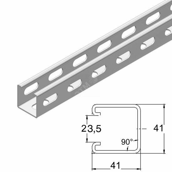 Фото №2 Монтажный профиль, перфорированный (HDMP3.41.41.200.3)