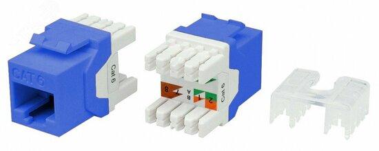 Фото №2 Вставка KJ8-8P8C-C6-180-BL Keystone Jack RJ-45(8P8C) категория 6 синяя (KJ8-8P8C-C6-180-BL)