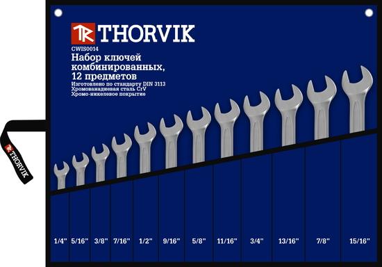 Фото №2 Набор ключей гаечных комбинированных дюймовых в сумке 1/4''--15/16'', 12 предметов (CWIS0012)