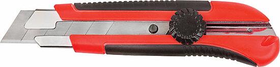 Фото №2 Нож технический ''Крафт'' 25 мм усиленный, прорезиненный, вращ.прижим, магнит (10185)