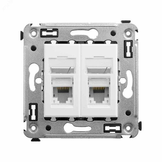 Фото №2 Avanti Розетка RJ-45 в стену, кат.6 двойная, ''Белое облако'' (4400294)