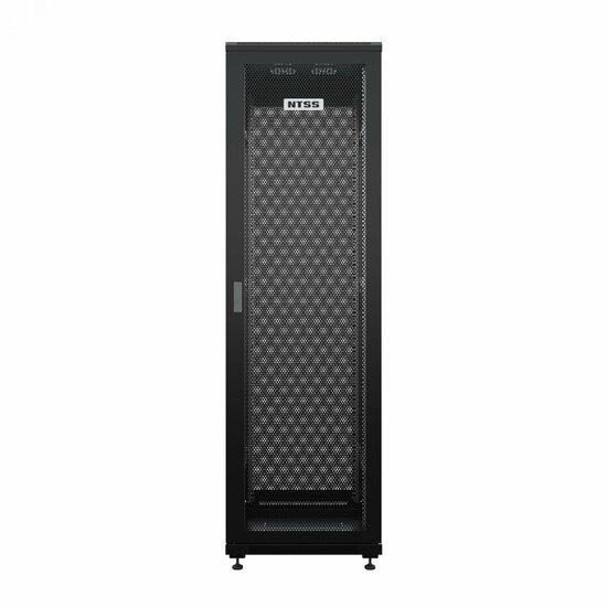 Фото №2 Шкаф напольный универсальный серверный NTSS R 47U 600х800мм, 4 профиля 19, двери перфорированная и перфорированная, боковые стенки съемные, регулируемые опоры, разобранный, черный RAL 9005 (NTSS-R47U6080PD/PD-BL)