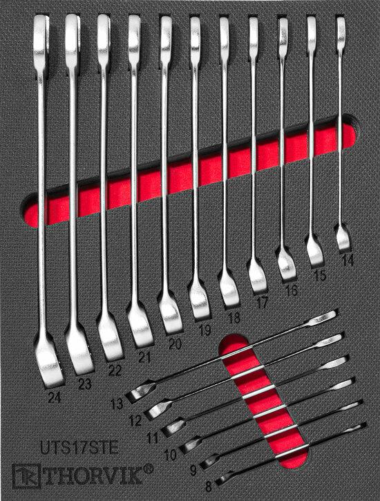 Фото №2 Набор ключей комбинированных в EVA ложементе 280х375 мм, 17 предметов (UTS17STE)