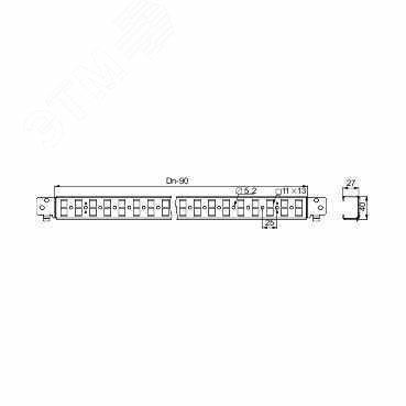 Фото №8 Рейка стандартная однорядная поперечная 800 (NSYSQCR4080)