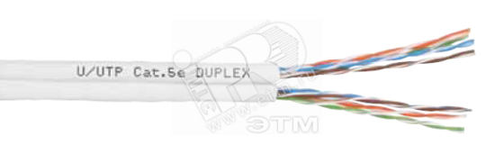 Фото №2 Витая пара U/UTP 2x4PR 24 AWG Cat.5e Duplex Польша неэкранированная(DCM Test Report)