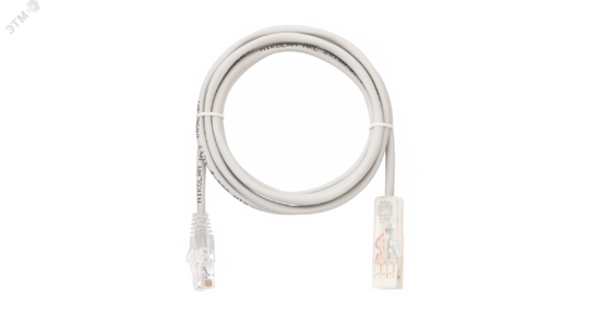 Фото №2 Патч-корд U/UTP 2 пары Cat 5 110-RJ45/8P8C Ethernet 7х0192мм LSZH серый 15м (NMC-PC2UD05E-015-C-GY)