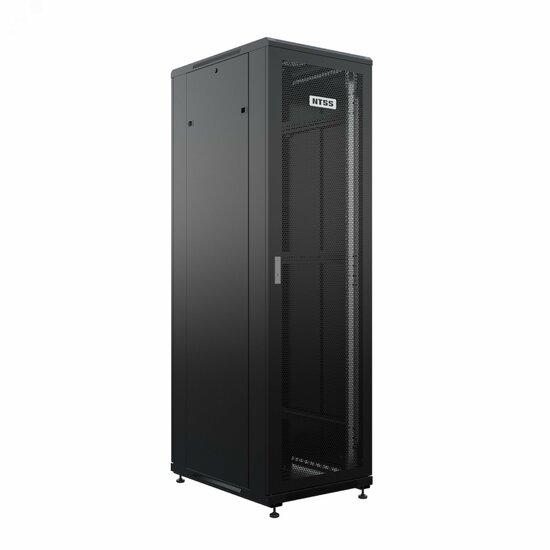 Фото №2 Шкаф напольный универсальный серверный NTSS R 18U 600х800мм, 4 профиля 19, двери перфорированная и сплошная металл, боковые стенки съемные, регулируемые опоры, разобранный, черный RAL 9005 (NTSS-R18U6080PD-BL)