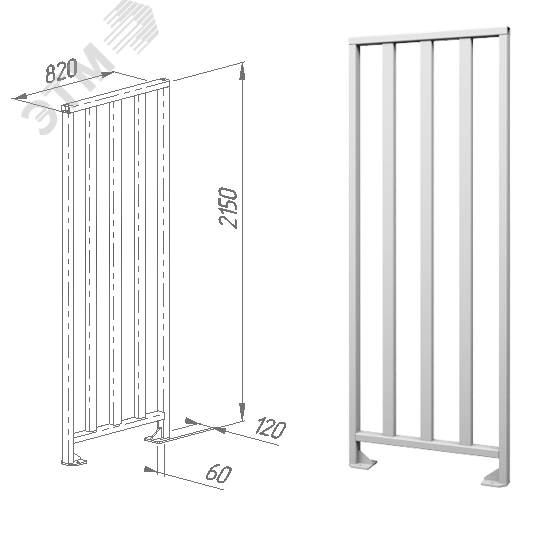Фото №2 Ограждение полноростовое 820 мм порошковая окраска (ВЗР 2342.01)