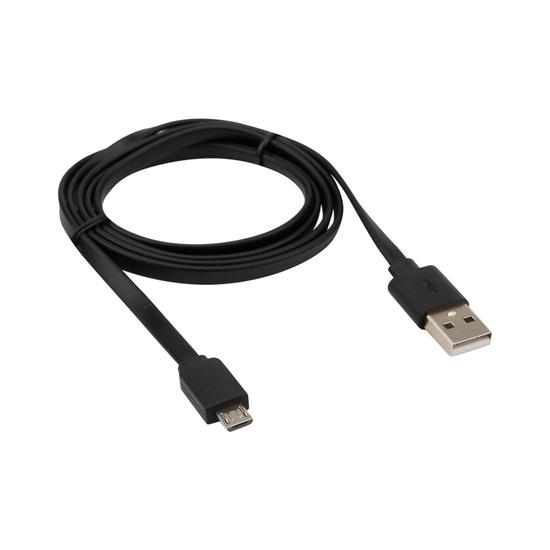Фото №2 Кабель USB-micro USB, 2,4A, PVC, black, 1m (etm18-4270)