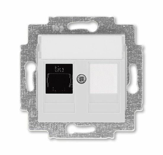 Фото №2 Розетка информационная ABB Levit RJ45 категория 5e и заглушка серый (5014H-A51017 16W)
