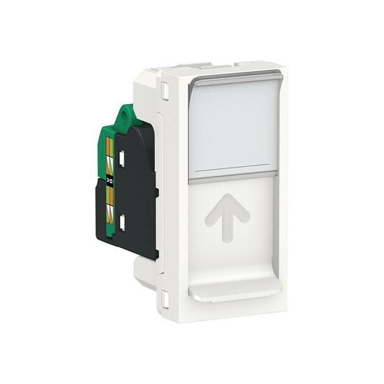 Фото №3 Розетка UNICA MODULAR компьютерная RJ45 одиночная категория 5е UTP 1 модуль белый (NU341018)