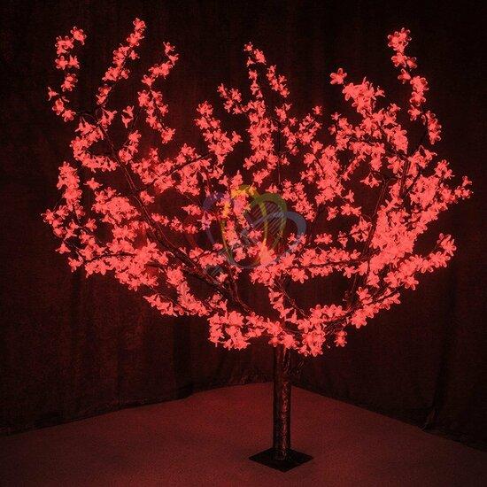 Фото №2 Фигура уличная светодиодная Дерево Сакура H1.5м диаметр кроны 1.8м красное IP54 понижающий трансформатор в комплекте (531-102)