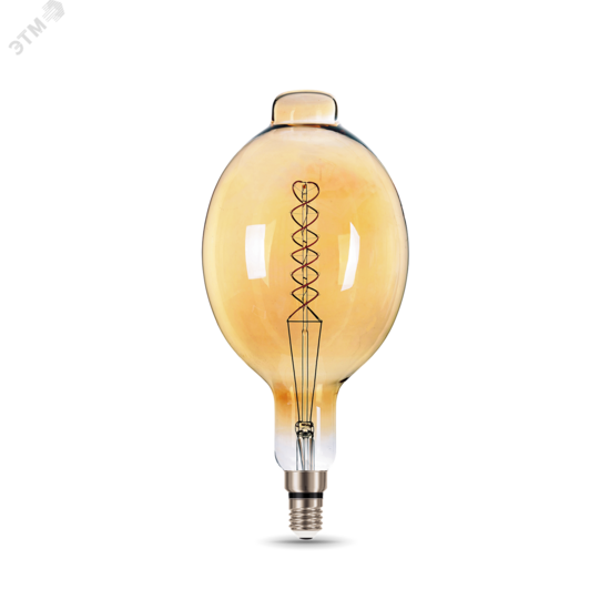 Фото №2 Лампа светодиодная LED 8 Вт 620 Лм 2400К теплая Е27 BT180 golden flexible Filament Gauss (152802008)