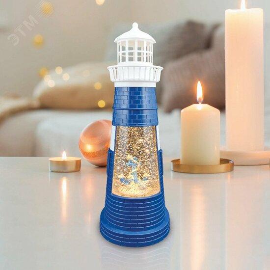 Фото №2 Декоративный домашний светильник Маяк синий с конфетти и подсветкой, USB NEON-NIGHT (501-171)