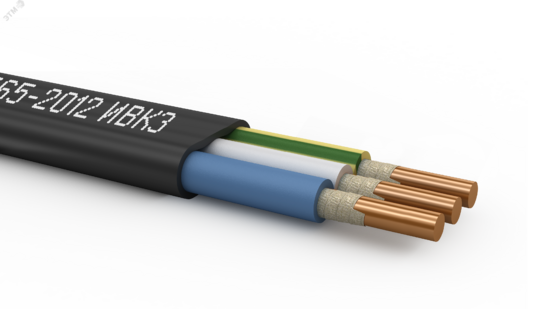 Фото №2 Кабель силовой ВВГнгП(А)-FRLSLTx 3х2,5ок плоский (N,PE)-0,66ТРТС