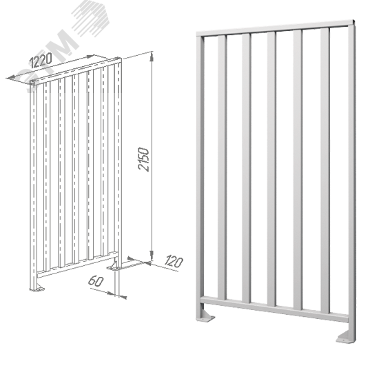 Фото №2 Ограждение полноростовое 1220 мм порошковая окраска (ВЗР 2342.01-02)