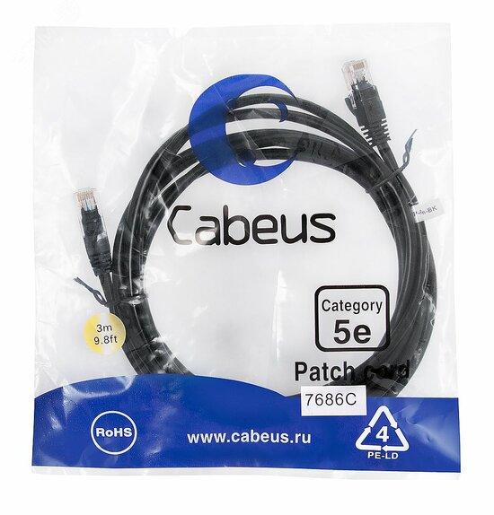 Фото №2 Патч-корд PC-UTP-RJ45-Cat.5e-3m-BK U/UTP, категория 5е, 2xRJ45/8p8c, неэкранированный, черный, PVC, 3м (PC-UTP-RJ45-Cat.5e-3m-BK)