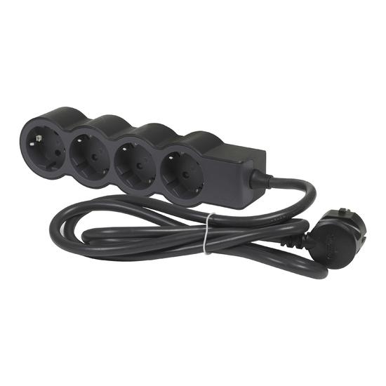 Фото №4 Удлинитель серии  Стандарт   4 x 2К+З с кабелем 1,5 м., цвет: черный (694553)